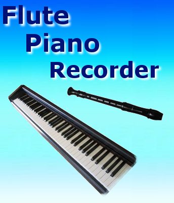 Flute, piano and recorder